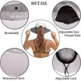 thumbnail image 3 of Womens Summer Sun Hat Beach Hat Wide Brim Outdoor UV Protection Hat Foldable Cool Mesh Ponytail Bucket Hat, 3 of 5