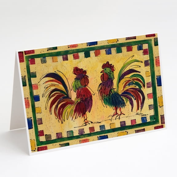 Rooster Greeting Cards and Envelopes Pack of 8