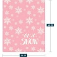 thumbnail image 2 of Christmas Decorative Throw Blanket Pink Christmas Snowflake Throw Blanket Xmas Blanket for Couch Sofa Bed Soft Lightweight Fuzzy Plush Fleece Blanket and Throws 50x60, 2 of 6