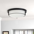 thumbnail image 3 of 13" Flush Mount Ceiling Light with Glass Shade, 2-Light Minimalist Round Ceiling Lighting Fixture for Dining Rrrom, Bedroom, Foyer, 3 of 7