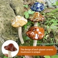 thumbnail image 3 of Fznkrag Garden Decor, 4pcs Ceramic Mushroom Sculpture Non-Fading Statue for Garden, Yard, Fairy Garden - Lawn Ornament D茅cor, Pottery Ornament, 3 of 9