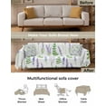 thumbnail image 3 of Purple Lavender Sofa Couch Covers for 3 Cushion Couch,Washable L Shape Sectional Sofa Covers for Loverseat/Pets,Green Leaves Spring Summer Botanical White Slipcover Throw Blanket Futon Cover 71x134, 3 of 8