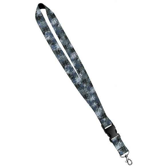 Moose Pet Wear Print Lanyard- Satin Key Lanyard with Side Release Buckle and Snap, ID Holder – 1 Inch, Digi Camo Blue (SRBLS1-DGI-BLU)