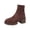 S-029 Brown, variant on S-029 Black Womens Casual Short Block Heel Boots Ankle Chunky Round Toe For Daily Office Street Comfortable Booties Wear