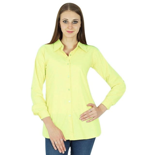 Haut Chemise en Coton Manches Longues Kurta Courte Vêtements pour Femmes