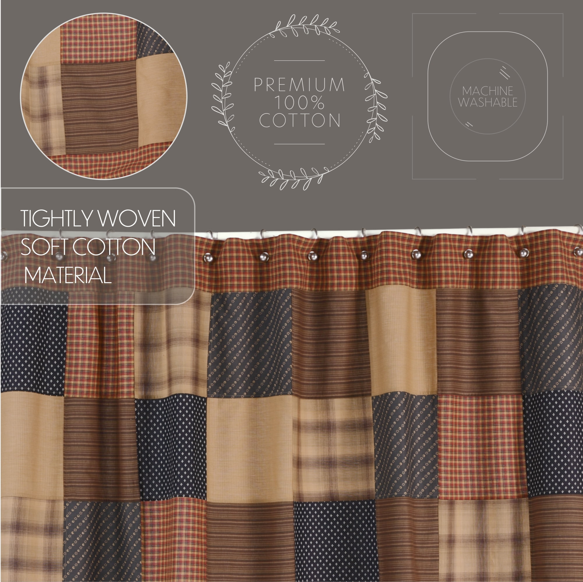 *Patriotic Patch Shower Curtain