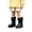 Black, variant on Kids Rain Boots Letter Print Drawstring Cuff Waterproof Rubber Rain Shoes Non Slip Mid Calf Boots Outdoor Walking Shoes