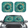 thumbnail image 2 of Gaeub Around The Planet Foldable Auto Sun Blocker Visor, Sunshade for Car Front Window, Keeps Your Vehicle Cool - Small, 2 of 7