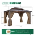 thumbnail image 6 of Clouddwell 10'x12' Hardtop Gazebo - Polycarbonate Double Roof with Netting & Curtains for Patio, Garden Sun Protection,Brown, 6 of 7