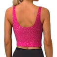 thumbnail image 4 of Picia Rose Red Glitter Sports Bra for Women,Padded Strappy Sports Bras Medium Support Yoga Bra with Removable Cups,Running Yoga Bra-Medium, 4 of 9