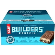 CLIF Builders Protein Bars, Gluten Free, 20g Protein, Cookies N Cream, 12 Ct, 2.4 oz