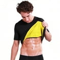 thumbnail image 2 of Camisa más delgada Hombres Workout Sauna Suit Neoprene Short Sleeve Sweat Shirt Body Shaper Training Weight Loss Shirt, 2 of 7