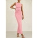 thumbnail image 5 of Vestido midi PRETTYGARDEN para mujer 2025 con pliegues fruncidos, color rosa, 5 of 9