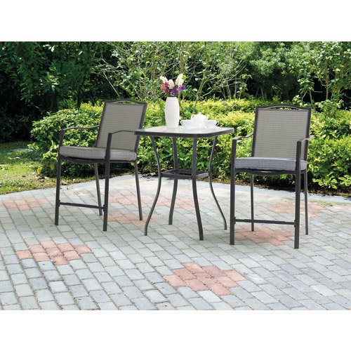 Mainstays Oakmont Meadows 3Piece High Outdoor Bistro Set
