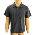 thumbnail image 5 of FRSASU Corduroy Shirt for Men Pullover Short Sleeve Polo Shirt Casual Work Collared Shirt Half Button Up Top Black, 5 of 7