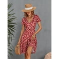 thumbnail image 4 of Summer Dresses for Women 2024 Short Sleeve V Neck Wrap Dress Casual Midi Sundresses, 4 of 6