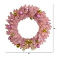 thumbnail image 5 of Nearly Natural 24-in Pink Artificial Christmas Wreath with 35 LED Lights and Ornaments (W1119), 5 of 5
