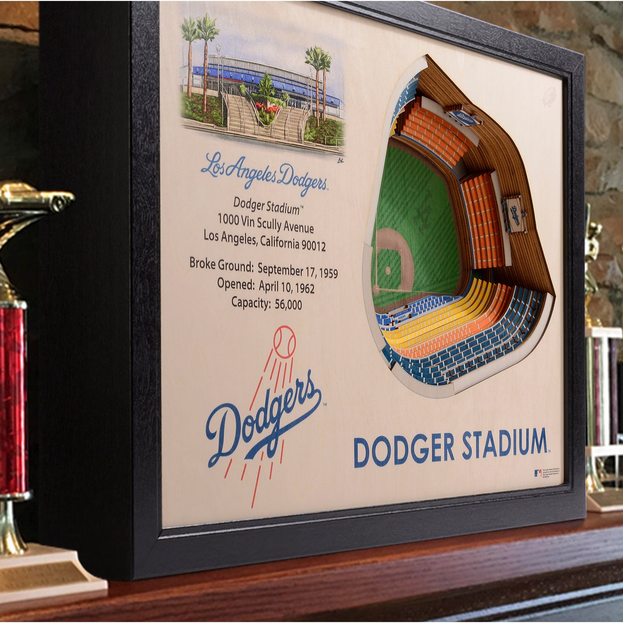 IDNA Los Angeles Dodgers 25.5" x 19.5" Dodger Stadium Stadium Views Wall Art