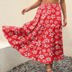thumbnail image 4 of Vestido casual sexy de verano para mujer Faldas largas de playa con estampado floral Boho Elástico de cintura alta Plisado A-Line Flowy Swing Faldas largas con volantes en niveles Pompotops  qwe13480, 4 of 8