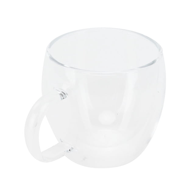 Taza de cristal, taza de cristal con asa, taza de café, máxima comodidad