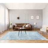 Mainstays 7'x10' Blue Feather Faux Fur Scalloped Indoor Area Rug ...
