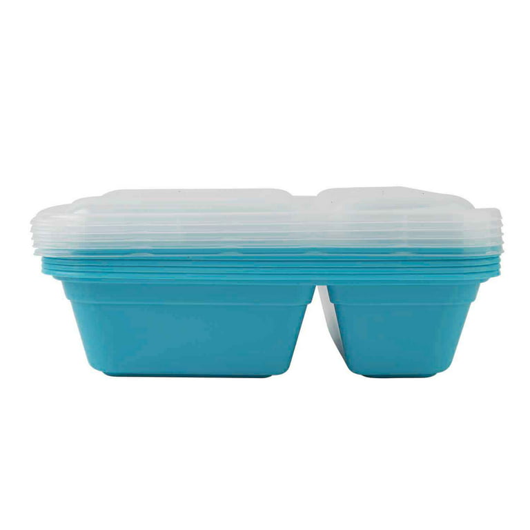 Mainstays 6-Pack Plastic Food Storage Containers with Lids - Teal - 4 oz.