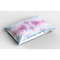thumbnail image 2 of Ambesonne Pastel Pillow Sham 2 Pack, Fantasy Random Circles, 26"x20", Pale Pink Aqua White, 2 of 3