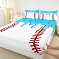 thumbnail image 4 of Castle Fairy Blue Ice Cream Drip Bed Sheets 4-Piece, Sport Theme Full Size Sheets,1 Fitted Sheet, 1 Flat Sheet and 2 Pillowcases, 4 of 6