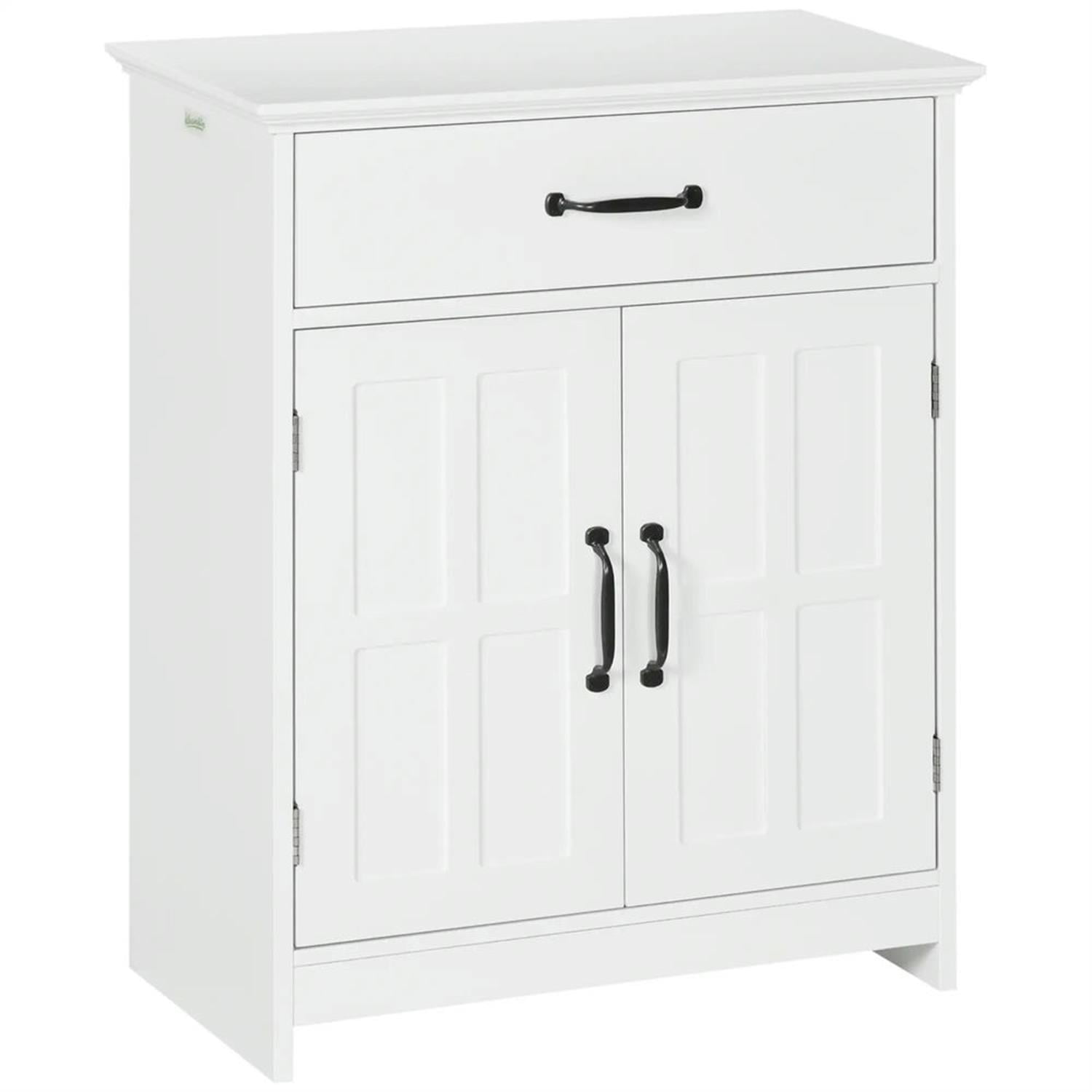 Demi Bonn 30" Bathroom Floor Cabinet, Freestanding Storage Cabinet with Adjustable Shelf and Drawer, for Living room, Entryway, Kitchen, White