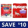 SAVE $10 on Enfagrow Premium Toddler Nutritional Drink (32 oz Can) and Huggies Little Movers Diapers (Size 6, 52 count)