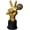 Microphone Gesture, variant on ABCISI Thumbs Up Award Desk Statue, Golden Hand Sculpture with Black Base, Resin Thumb Trophy for Home Office Living Room Cabinet Decoration, Party Games, Awards and Entertainment