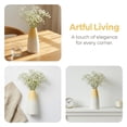 thumbnail image 4 of REGALWOVEN Modern White Ceramic Vase Slim Ribbed Bud Vase for Flowers, Minimalist Decorative Small Vase for Shelf, Vanity Lemon yellow 2.4"L x 2.4"W x 5"H, 4 of 7