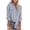 Blue, variant on Mchoice Cotton annd Linen Long Sleeve Shirts for Women Striped Printed Single Breasted Turndown Collar Tops with Pockets