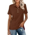 thumbnail image 1 of Hot Sale!!Women's Short Sleeve Shirts Summer Button Down Collared Tops Casual Loose Tees, 1 of 6