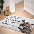 thumbnail image 2 of Donkey Bathroom Rugs, Cute Funny Donkey with Motivational Inspirational Quotes Bath Rugs, Country Farm Animal Donkey on Rustic Wood Bathroom Rug Mat 19X31inch, Extra Soft and Absorbent Bath Rugs, 2 of 3