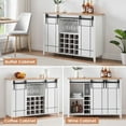 thumbnail image 3 of AKDSteel 47" Farmhouse Coffee Bar Cabinet – Wine Bar Sideboard with 16 Glass Rack, Storage Shelves & Sliding Barn Door, Buffet Cabinet for Kitchen & Dining Room, 3 of 6