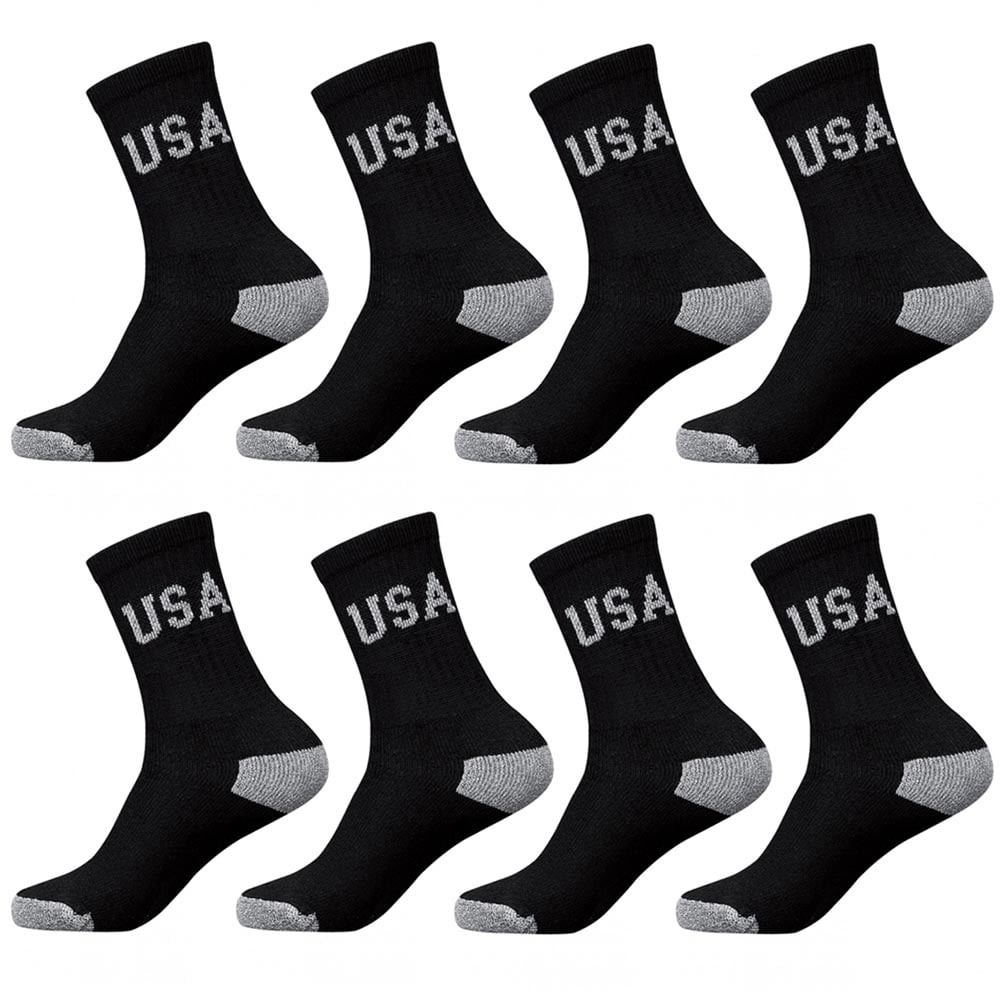 5 10 Pairs Mens Black White Sports Socks Cotton Thick Elastic Premium Leisure 