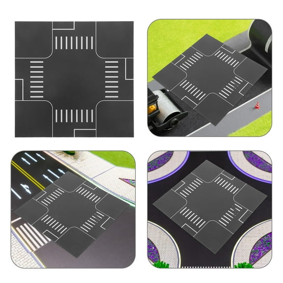 OFFIGAM Dark Grey Plastic Road Model - Realistic City Roads, Creative DIY Design