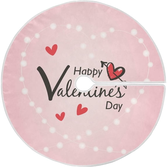 FMSHPON Valentine's Day Garland Xmas Christmas Tree Skirt Stand Mat for Holiday Party Decoration Indoor Outdoor 48 inches