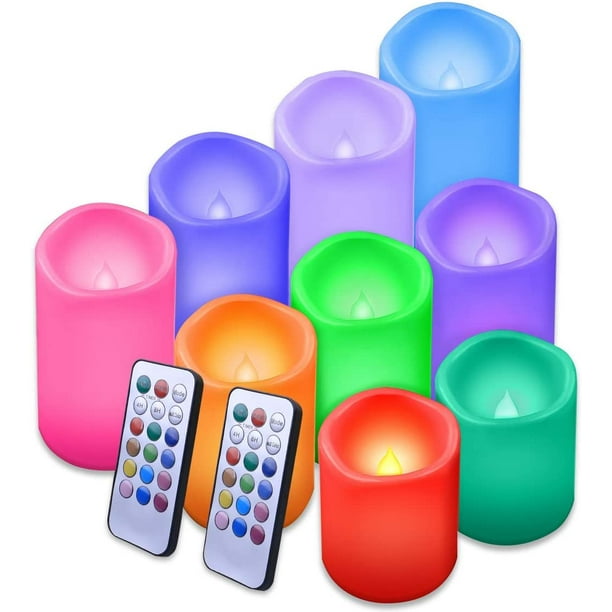 Flameless Candles Led Candle Waterproof Outdoor Color Changing With Remote Control And Timer Pack Of 9 Plastic D3 X H4 5 6 Light Battery Not Included Pillar Com Flameless Candles Led Candle Waterproof, Luminara Outdoor Candles 9