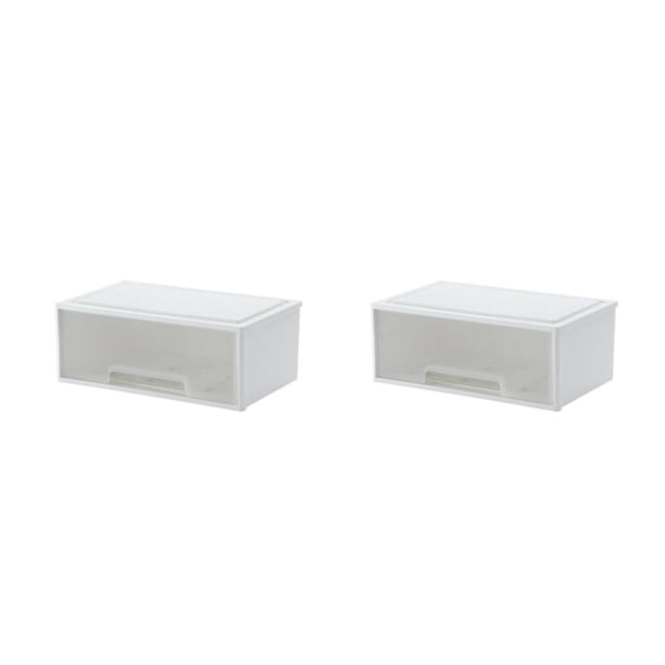 Cajones de almacenamiento transparentes Matsuzay Blanco Sencillo y a la moda 32*19*7cm