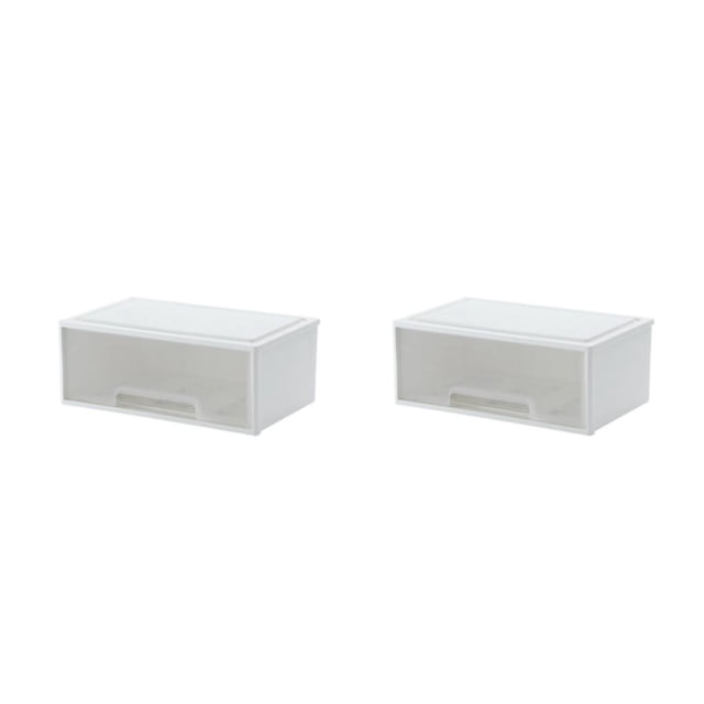 Cajones de almacenamiento transparentes Matsuzay Blanco Sencillo y a la moda 32*19*7cm