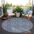 thumbnail image 6 of Addison Rugs Chantille Indoor/Outdoor Transitional Floral Blue Washable Round Rug, 8' x 8', 6 of 6