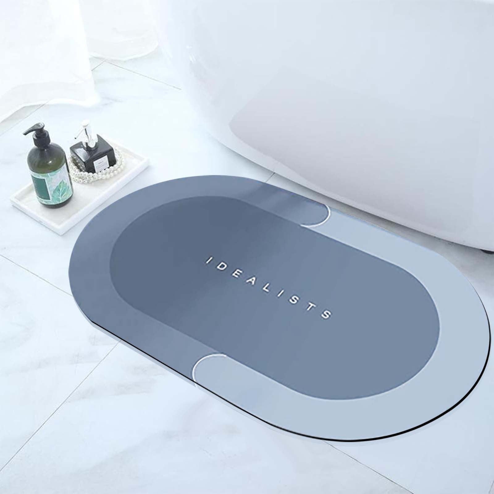 Antqov Bath Mat, 16x24" Non Slip Bathroom Rugs, Quickly Dry Absorbent Bathroom Floor Mats Shower Rug for in Front of Bathtub Shower Decor