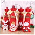 thumbnail image 2 of Nooveds Botella de vino de Navidad Decoraciones navideñas Decoraciones navideñas Fiesta Decoración para fiesta de Navidad roja 2 piezas, 2 of 5