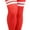 Red/White, variant on ToBeInStyle Women's Ribbed Double Striped Top Athletic Thigh Highs - Red/White