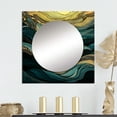 thumbnail image 1 of Designart "Symphony of Green Lines I" Minimalism Line Art Square Mirror For Wall Decor - Large Green Square Mirror Printed Wall Decor - Transitional Square Living Room Mirror, 1 of 5