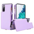 thumbnail image 2 of for Samsung Galaxy S20 FE Crossbody Wallet Phone Case with Card Holder&Zipper, Back Flip Folio PU Leather Kickstand Card Slots Case for Women Girls, Double Magnetic Clasp Shockproof Cover,Lightpurple, 2 of 8
