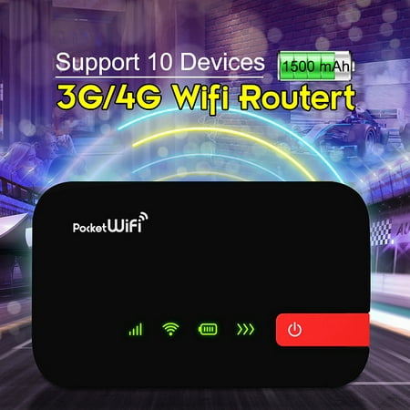 4G Wireless Router Mobile Broadband Hotspot Portable WIfi Modem LCD Display SIM Card Support 10 Devices User for Car Mobile Camping Travel Meeting (Best Portable Wifi For Travel)