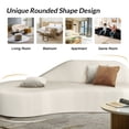 thumbnail image 5 of Aukfa Curved Couch Minimalist Style Comfy Sofa for Living Room, Compressed Couch, Chenille, Beige, 5 of 11